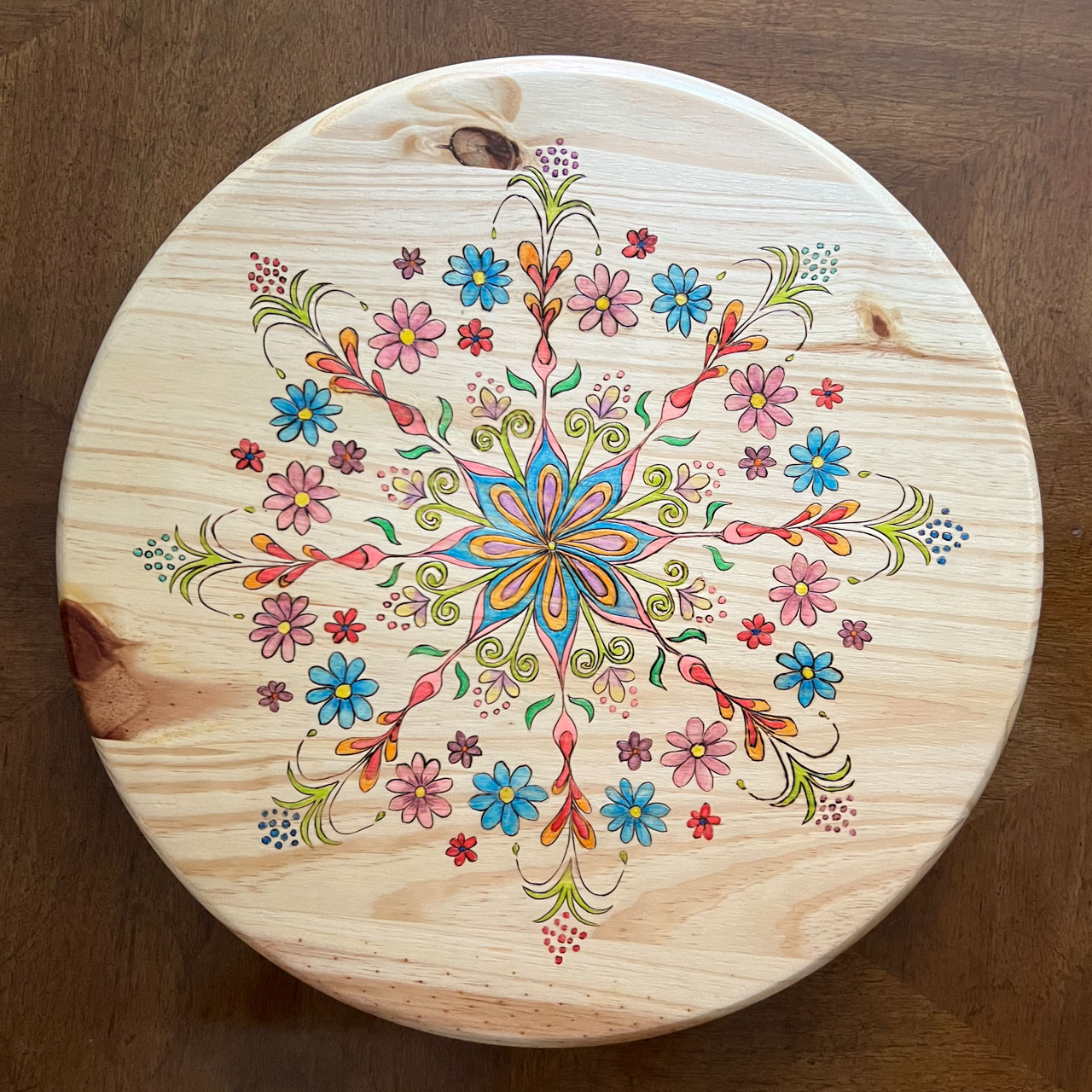 Floral Mandala Lazy Susan